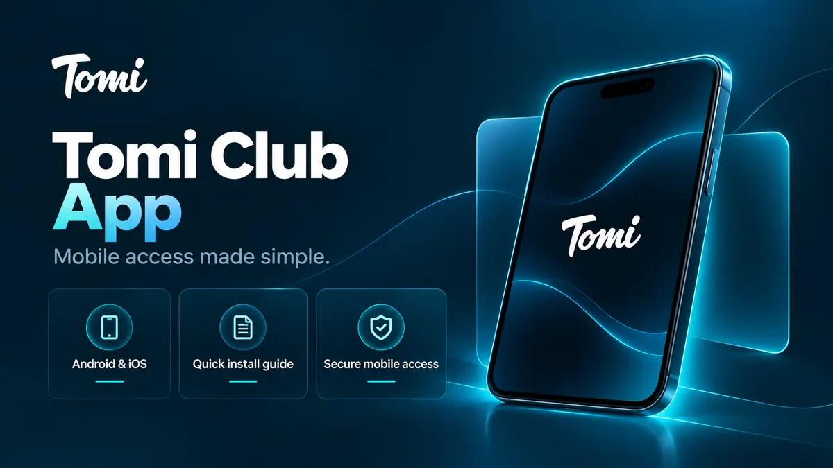 Tomi Club mobile app guide illustration